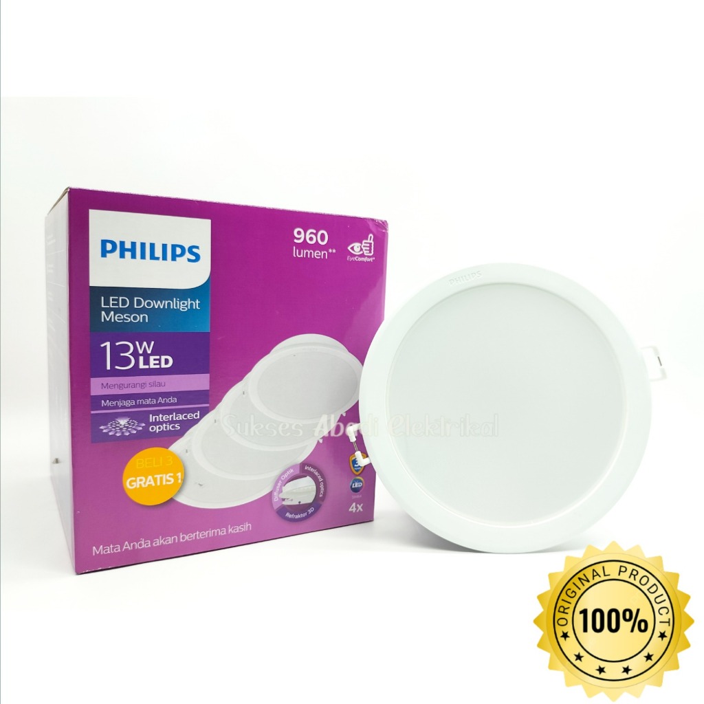 Paket Downlight Panel Meson 13W PHILIPS