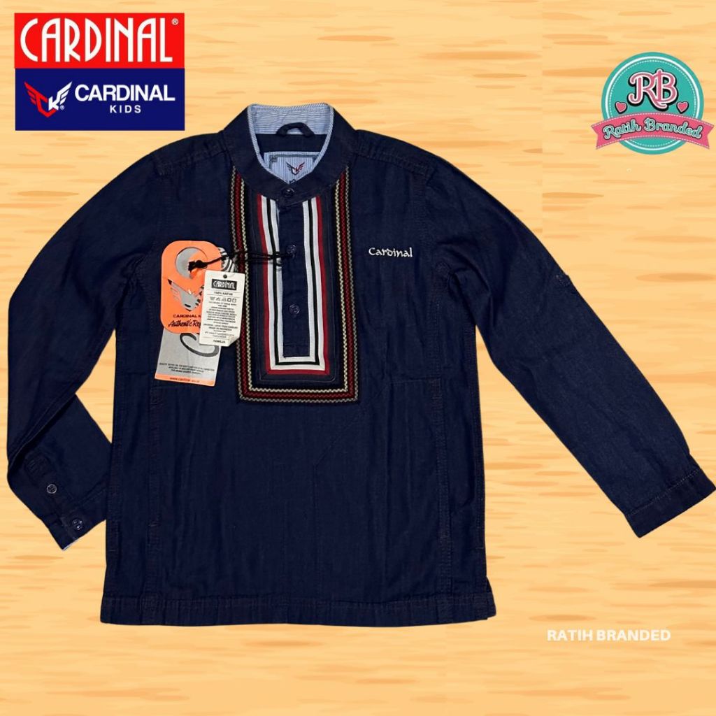 Cardinal Kids Kemeja anak laki laki original matahari obral tangan panjang warna Jeans unisex bisa u