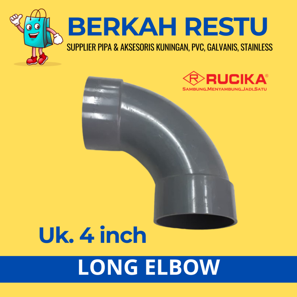 Long Elbow PVC 4" Inch AW Rucika