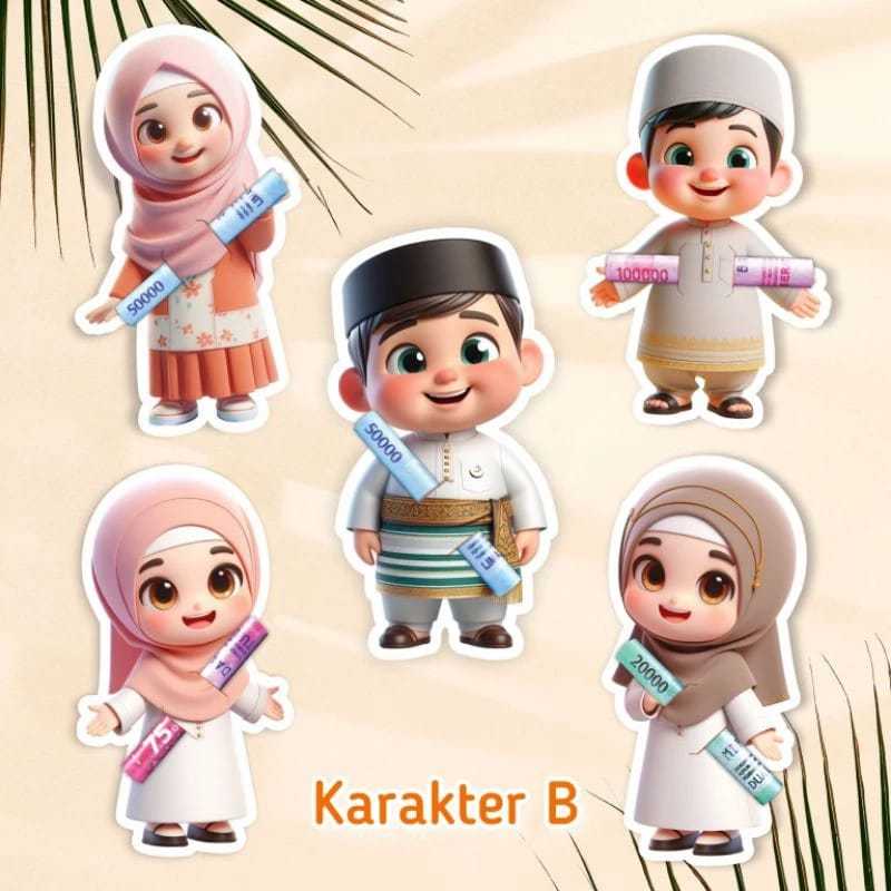 

Amplop Angpau Set Gulung Karakter