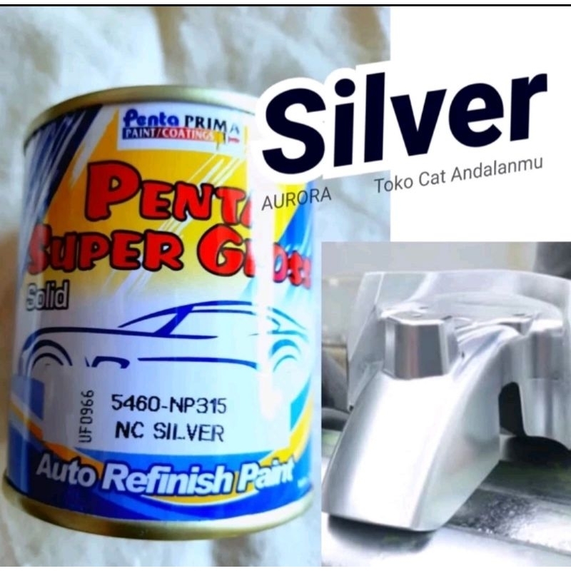 Cat Penta Super Gloss NC Silver Solid Gloss Mengkilap 200ml / Motor Mobil Sepeda Duco Duko Dico
