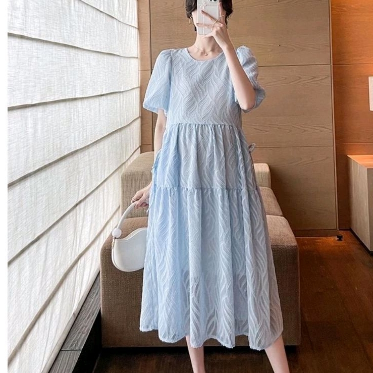 00123 Baju hamil mididress MORCHELLA MATERNITY MIDI DRESS daster bumil Korean look import terbaru ke