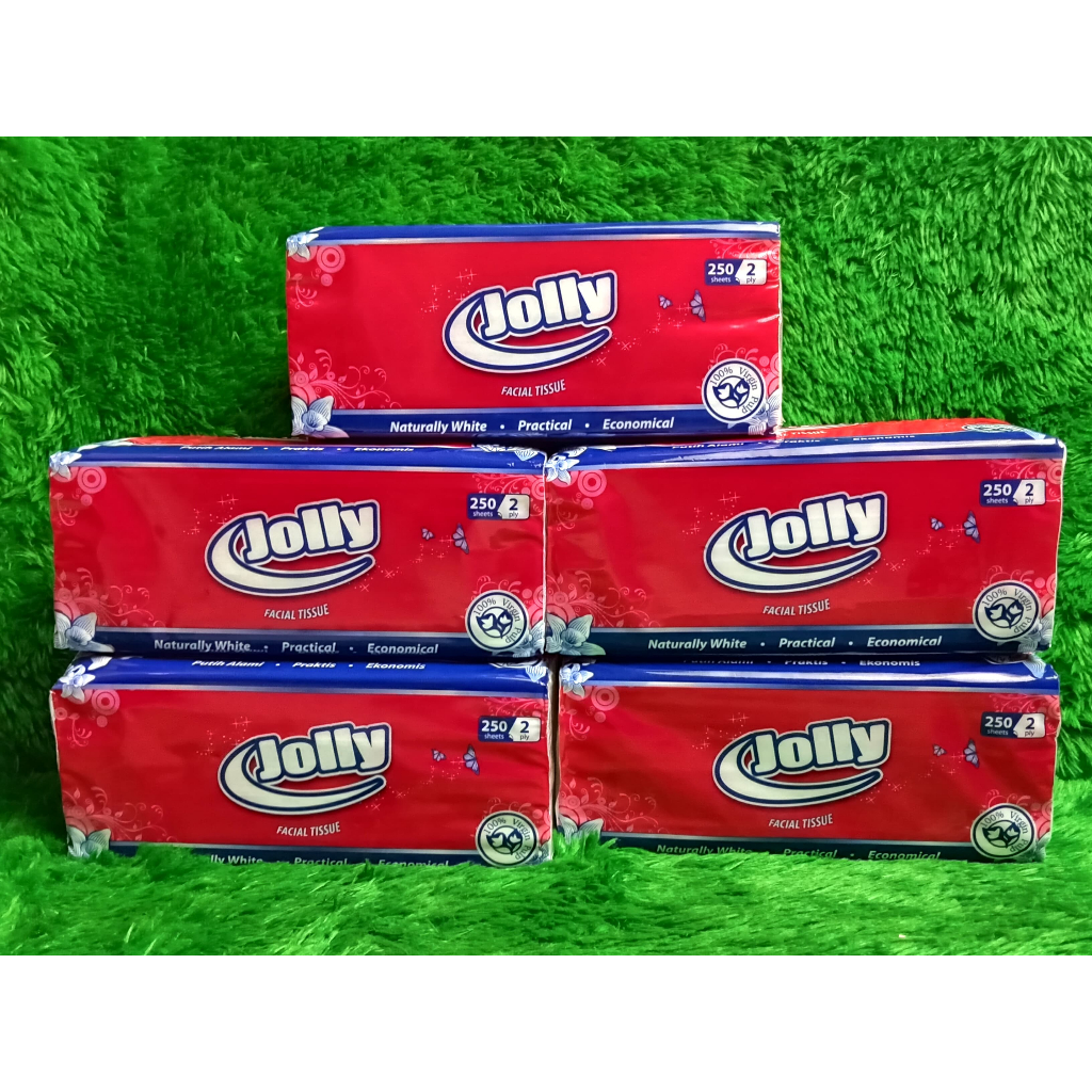 [ PAKET ISI 5 ] PROMO Tisu Tissue facial JOLLY 250 sheets 2 ply facial tisu PAKET HEMAT