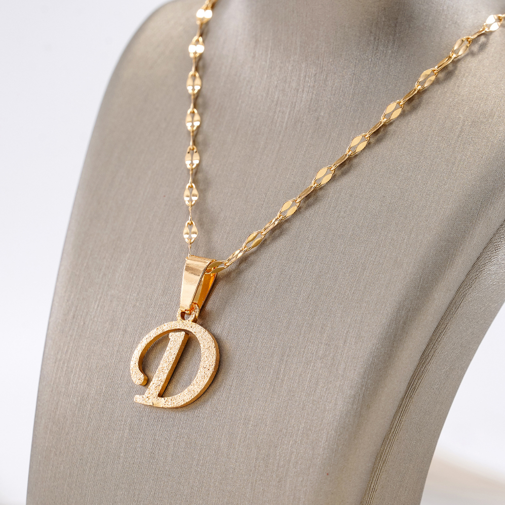 Kalung Stainless Huruf Muda Emas  Anti Karat Asli Panjang