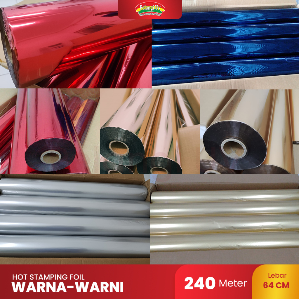 

Hot Stamping Foil Warna Warni / Hot Print Foil Warna Warni Ukuran 240m - Pelangi UV
