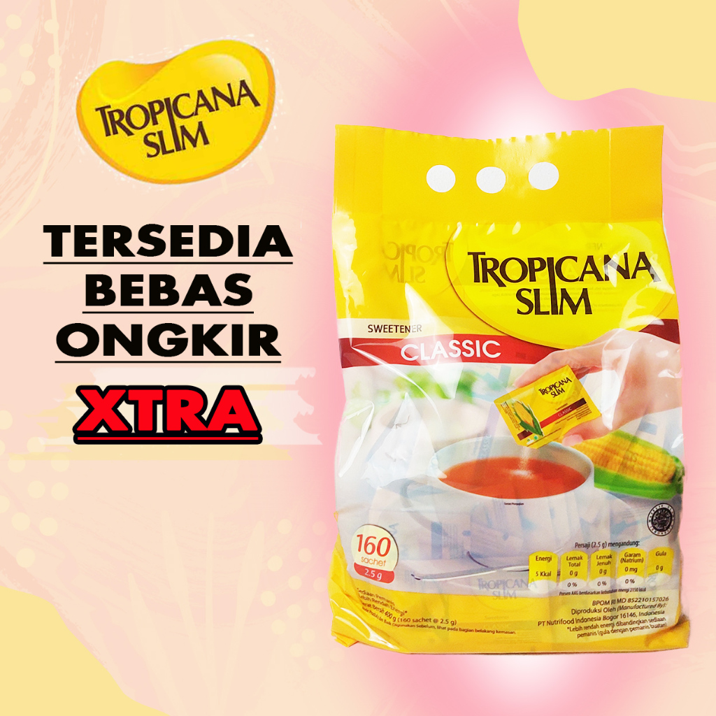 

TROPICANA SLIM CLASSIC 160 SACHET X 2,5 GRAM - GULA TROPICANA SLIM CLASSIC SEHAT