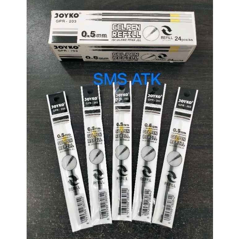 

(Ecer) 2pcs Refil Gel Pen Joyko GPR 203 Hitam