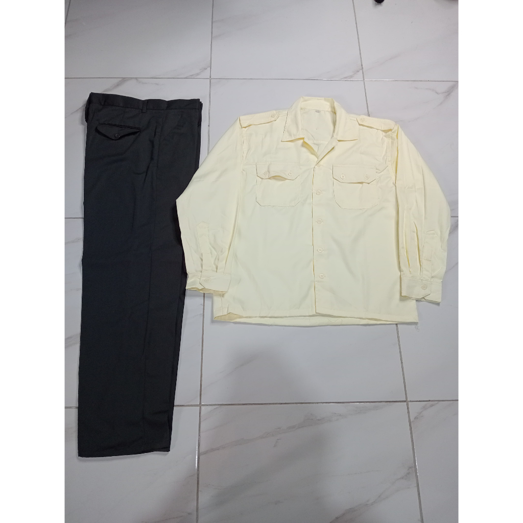 Seragam PDH Satpam Cream Terbaru / Seragam PDL Satpam Cream Terbaru / Seragam PDL Sush Satpam Cream 