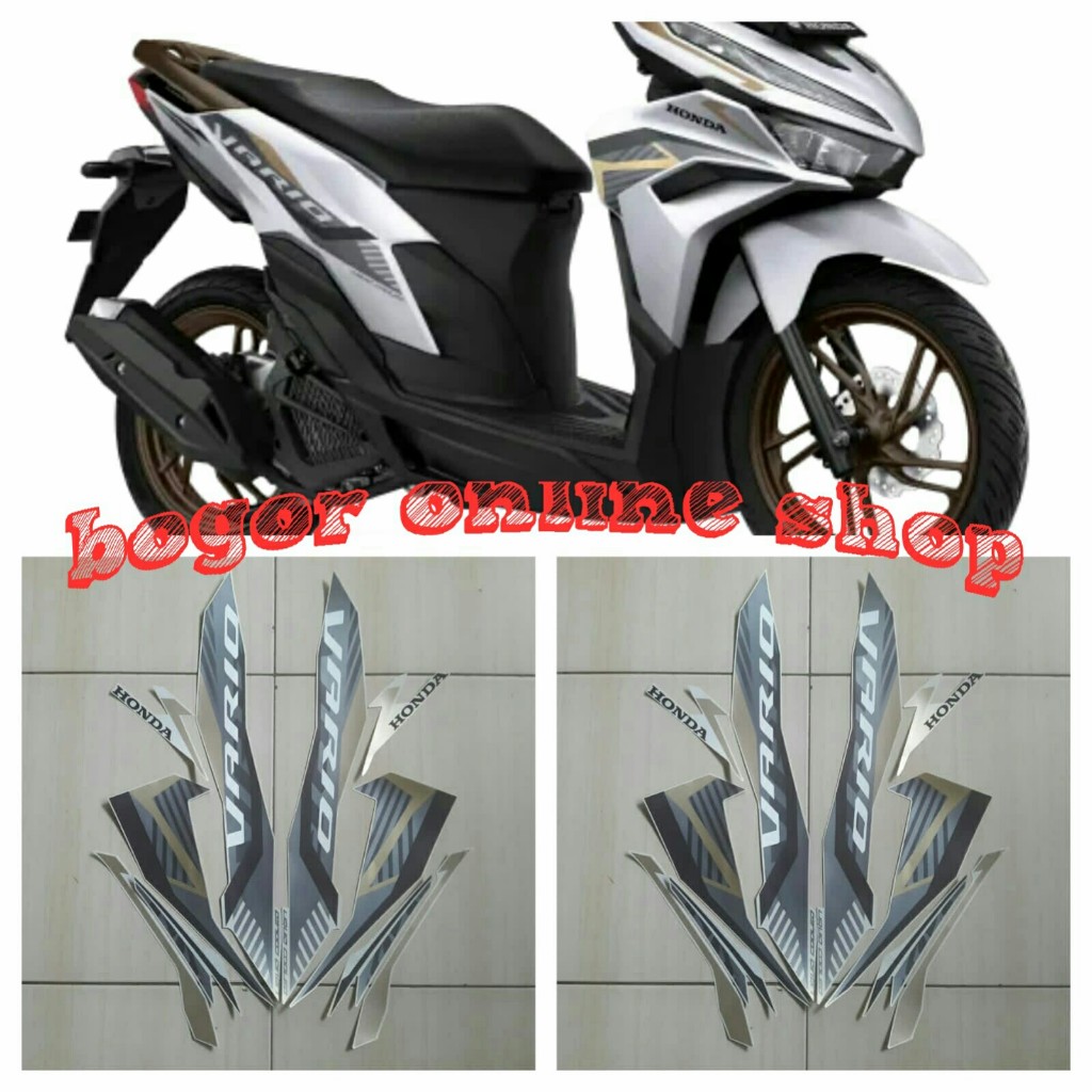 sticker striping body motor Honda vario 125 2022 cbs-iss putih doff