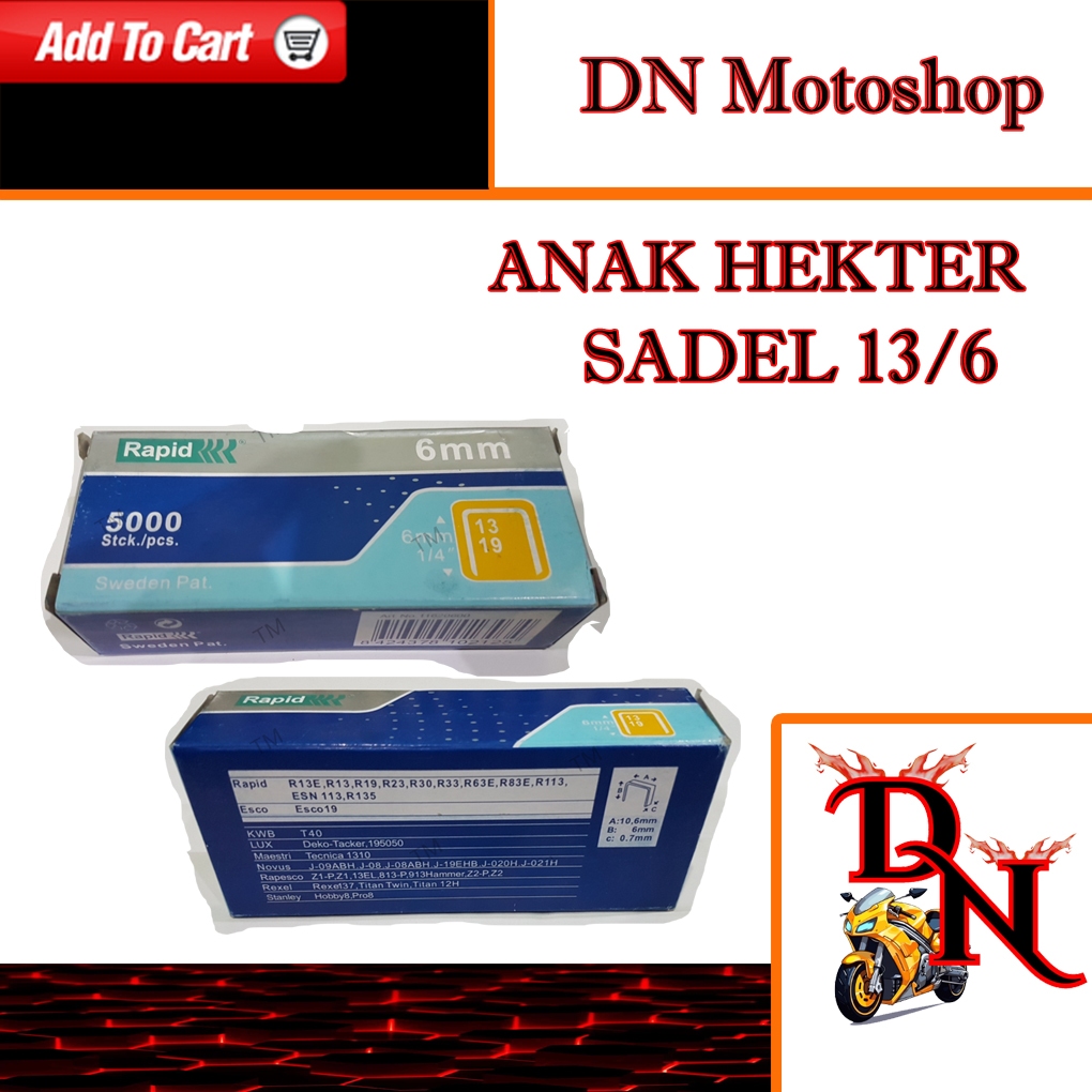 

Anak Hekter / Jekrekan / Stapler / Staples / Pengokot Sadel 13/6