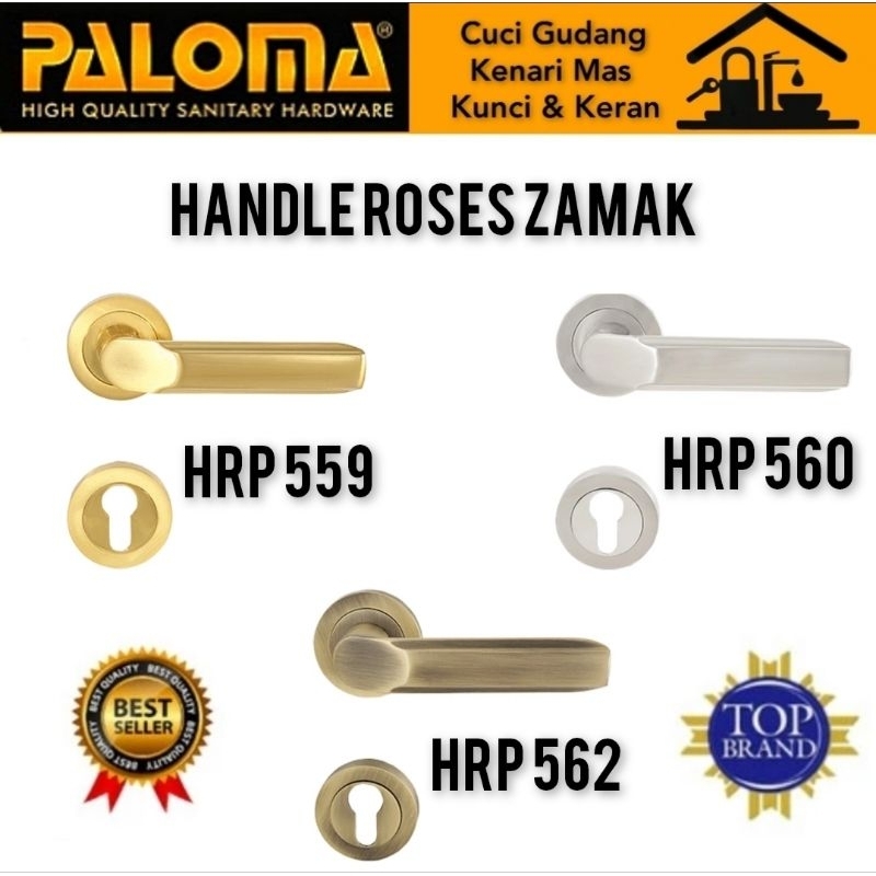 PALOMA HRP 559 | HRP 560 | HRP 562 Handle Pintu Roses Gagang Pintu Zamak-5