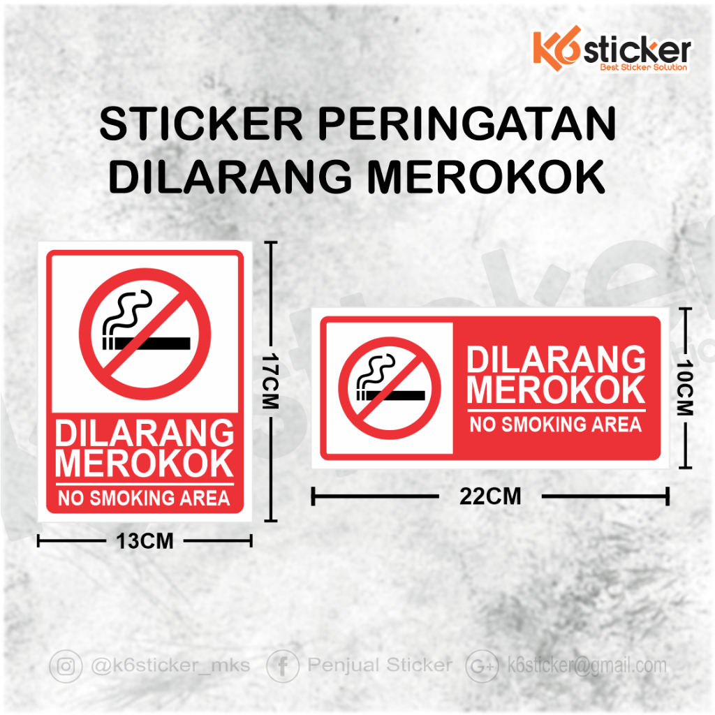 Sticker Dilarang Merokok / Stiker Dilarang Merokok / Sticker No Smoking