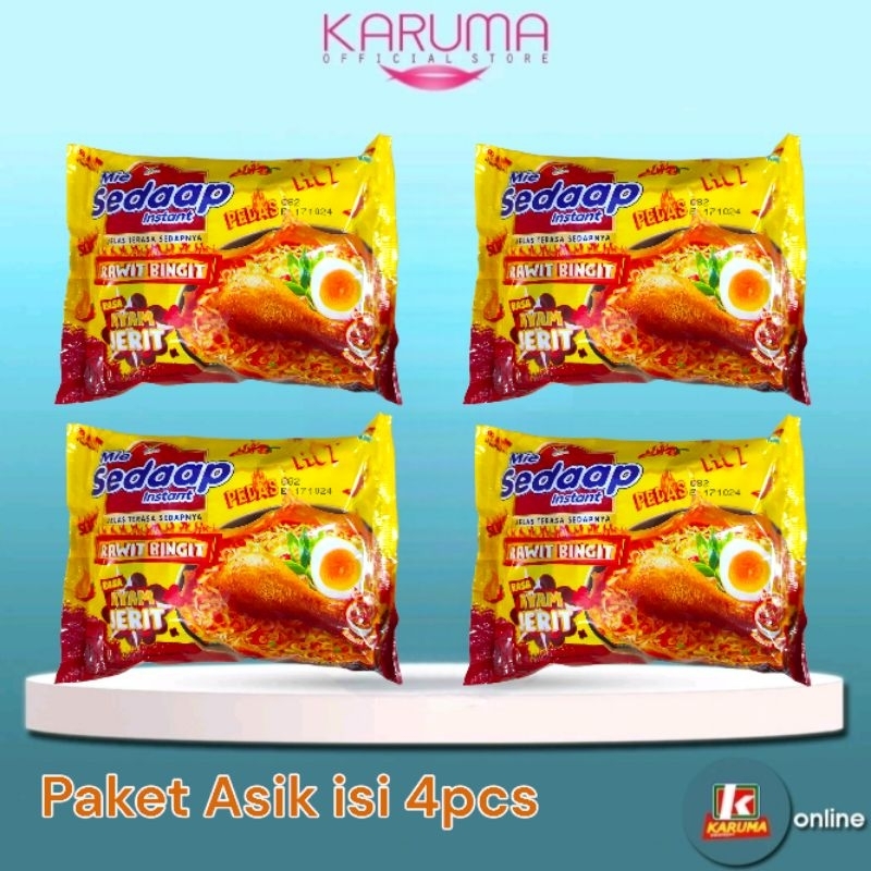 

Mie Sedaap Rasa Ayam Jerit Kuah Rawit Bingit Paket isi 4pcs Mie Sedap 4x77g