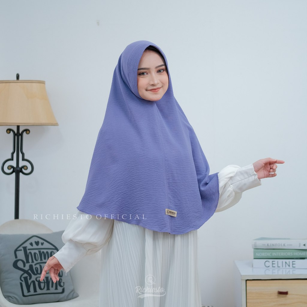 Khimar Bergo Maryam Pet Crinkle Airflow Jumbo Non Tali Ukuran XL