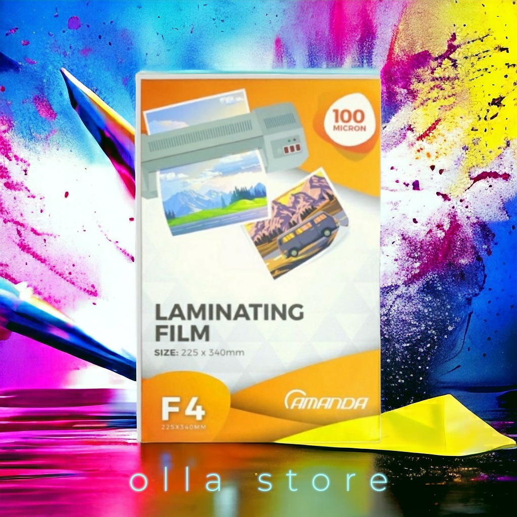 

PLASTIK LAMINATING FILM F4 FOLIO AMANDA 100 MICRON / ISI 100 LEMBAR 225 X 340 MM