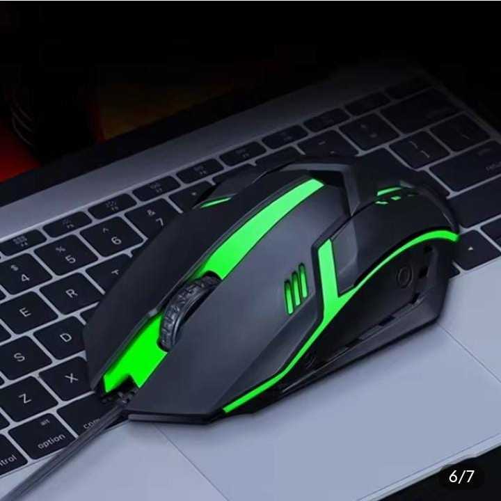 Jovitech Mouse Gaming Wired Black Mouse Gmae RGB Colorful 7 LED Light Mouse Kabel