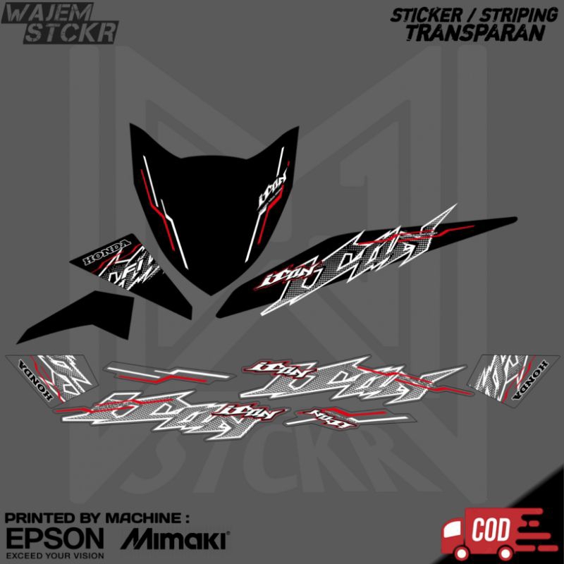STRIPING TRANSPARAN BEAT FI 2013 2015 MODEL ICON URBAN RUNNER