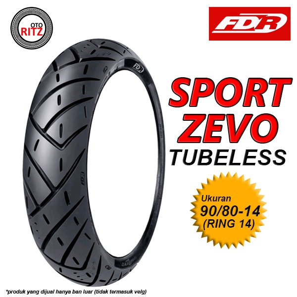 Ban Motor Tubeless 90/80-14 FDR Sport Zevo Tubeless - Ban Baru