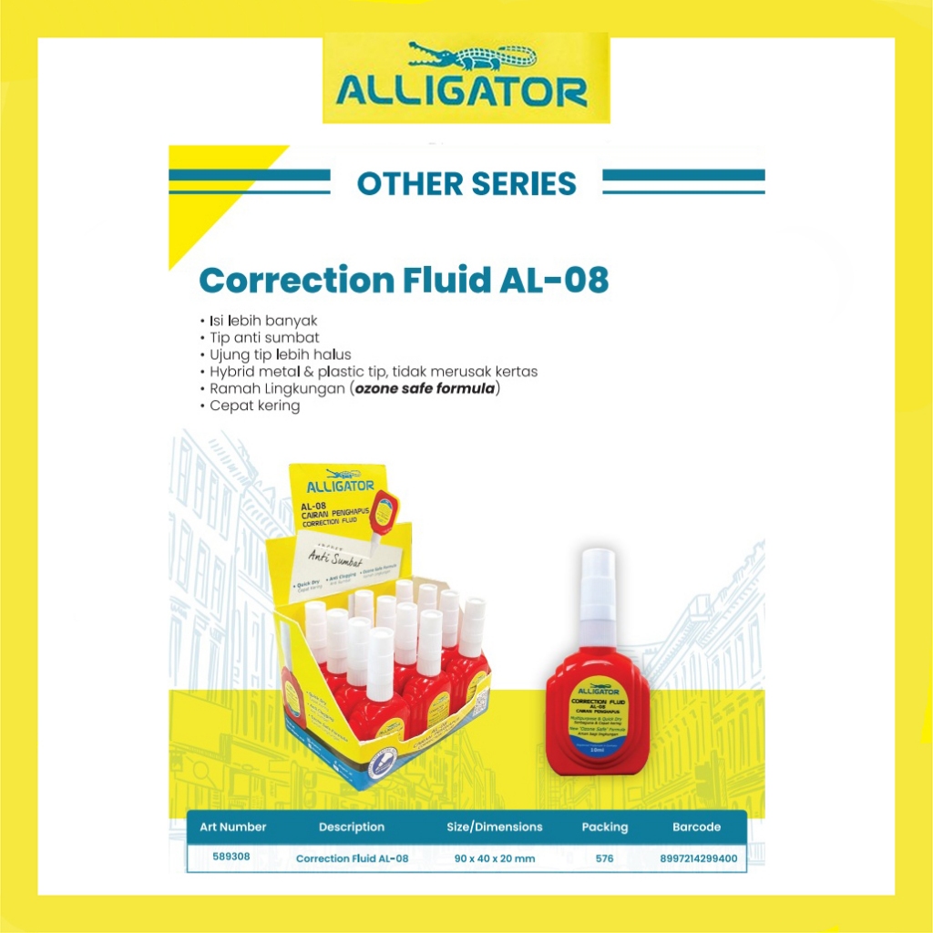 

Correction Pen Fluid AL-08 / Tipe X / Correction Pen Alligator