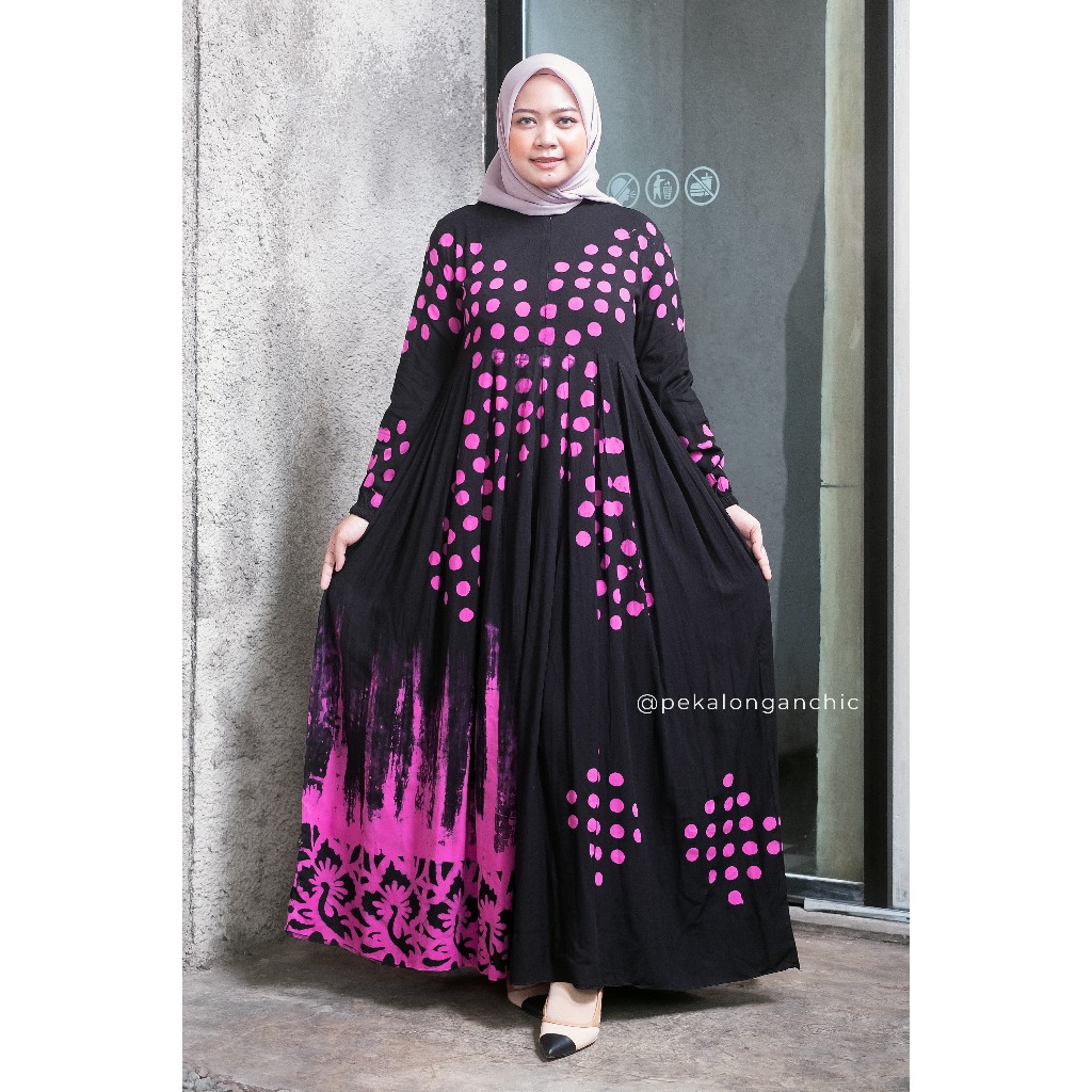 GAMIS MOTIF POLKA EKSKLUSIF BATIK CAP MALAMAN / GAMIS PEKALONGAN / GAMIS RAYON PREMIUM / GAMIS BUSUI