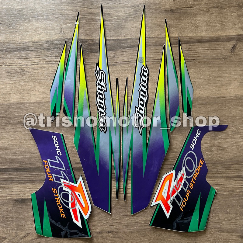 striping suzuki shogun 110 r 1999 2000 hijau sticker stiker stripping lis body Shogun SHOGUN terlari