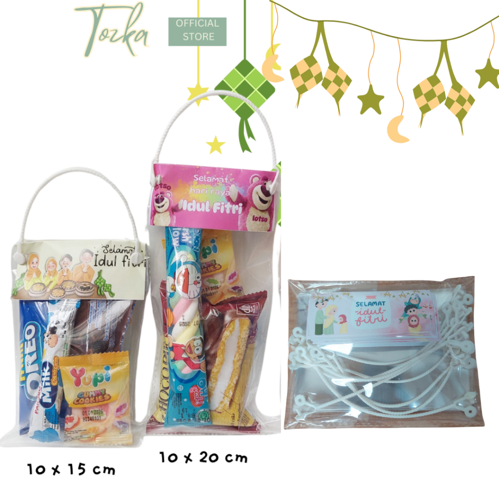 

[10pcs] Plastik hampers idul fitri - Label Snack - Tas Kemasan