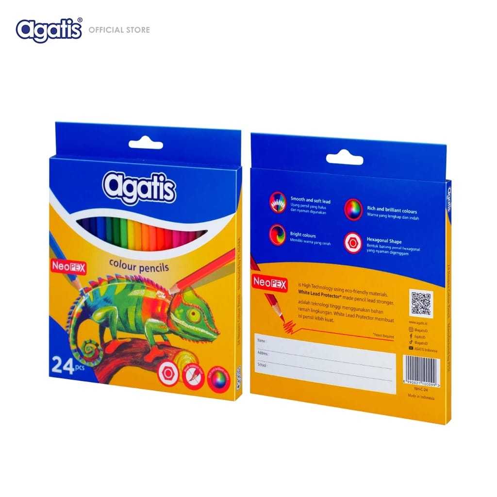 

Pensil Warna Agatis 24 Warna - 1420 / Colour Pencils Agatis 24pcs / Pensil Gambar AGATIS Neopex Hexagonal 24 Warna Colour Pencils