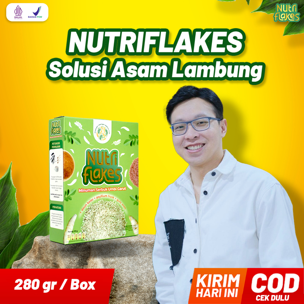 

NUTRIFLAKES ORI Sereal Umbi Garut Sehat Solusi Asam Lambung Naik Dan Gerd 1 Box