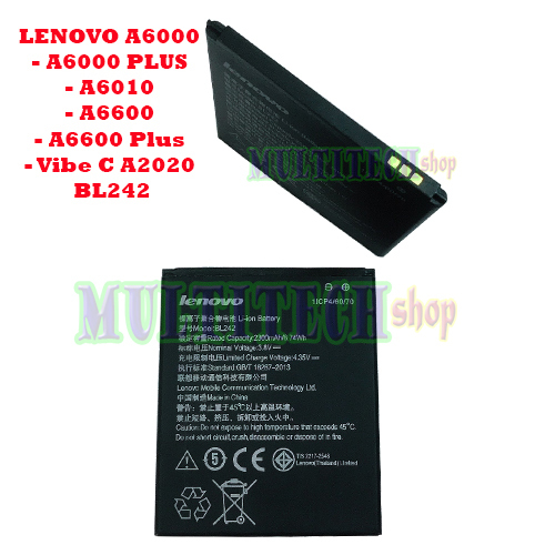 Baterai A6000/A6000 plus/A6010/A6600/A6600 Plus/Vibe C A2020 BL242 Original 99