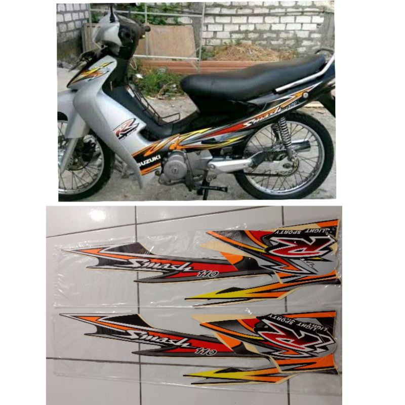 Stiker striping suzuki smash r silver 2004 / lis body smash r silver 2004