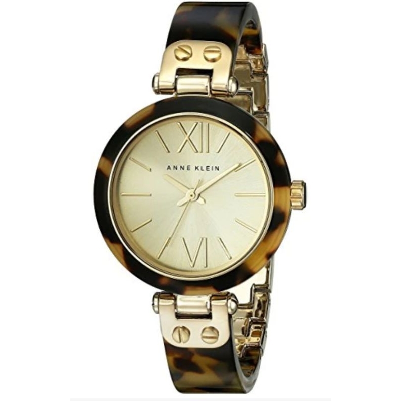 Anne Klein Gold Tone Tortoise Watch