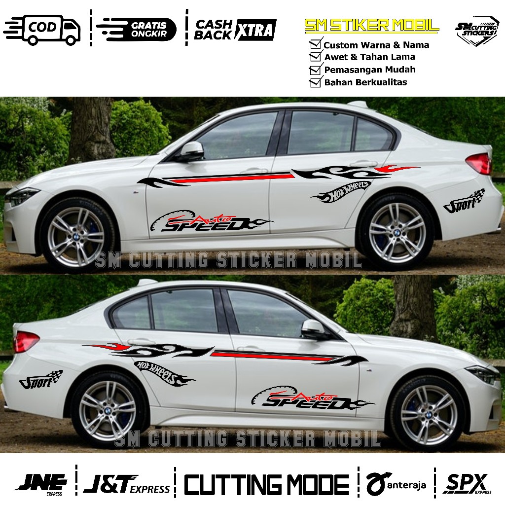 Stiker Mobil Terbaru Stiker Cutting mobil BMW,SEDAN List Stiker body samping Custom All tipe mobil