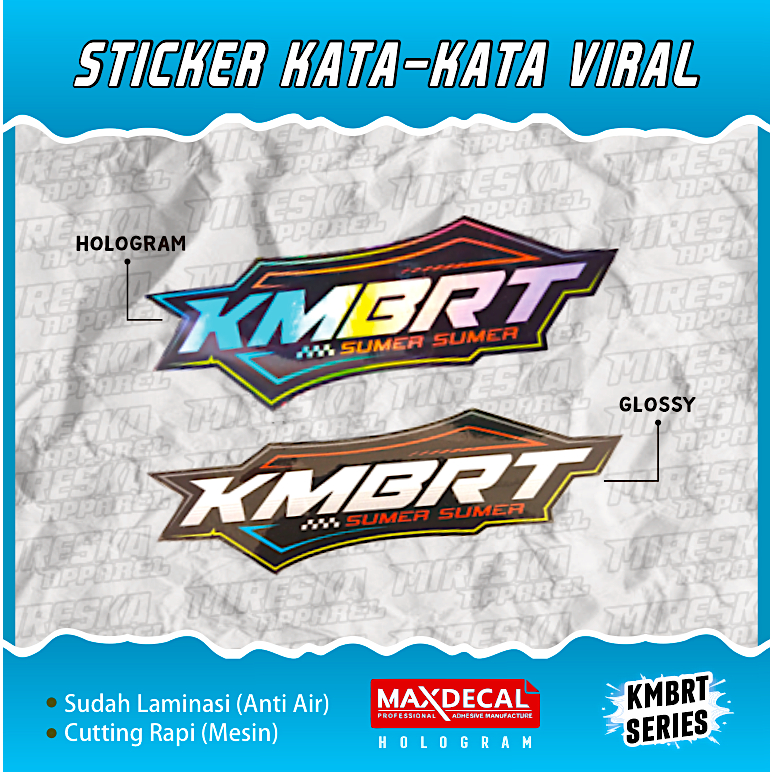 Sticker KMBRT Racing - Holo Sticker Aesthetic / Sticker Viral / Sticker Game / Sticker Vynil