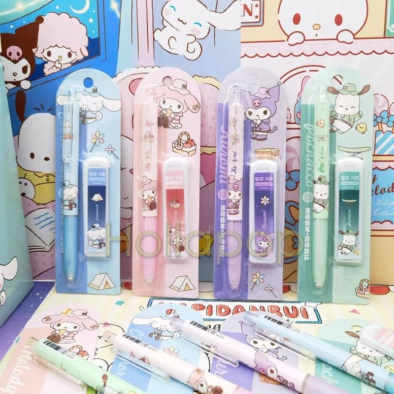 

HOP Set pensil mekanik isi Melody Kuromi Cinnamoroll Pochacco