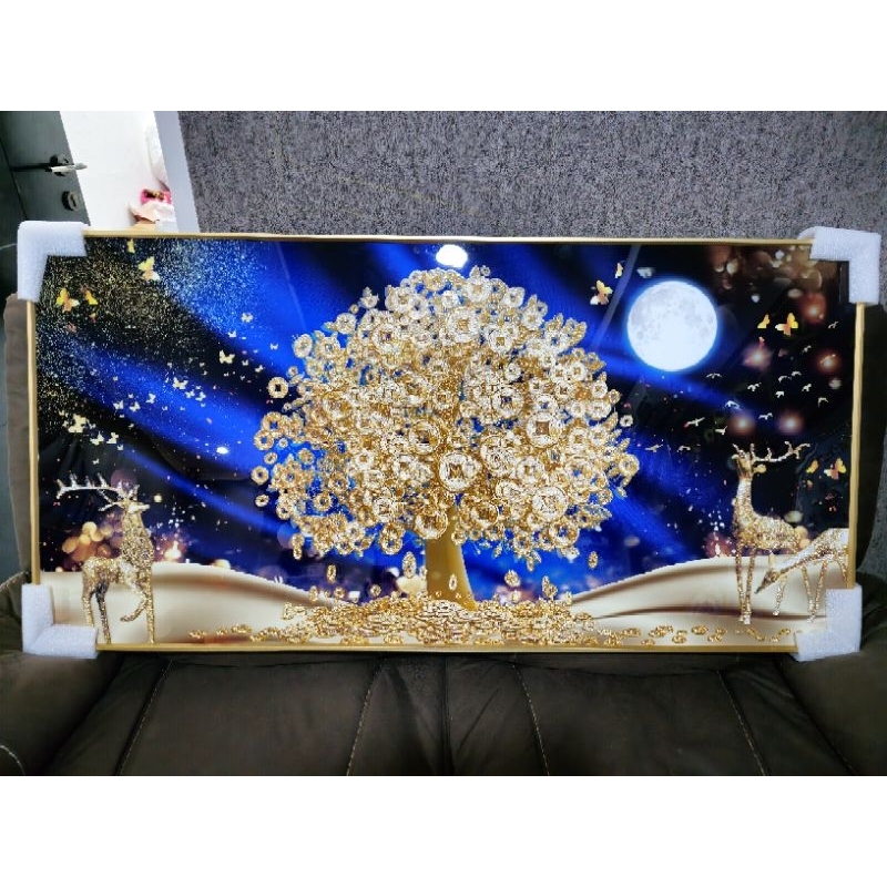 lukisan pohon uang porcelain diamond 5d