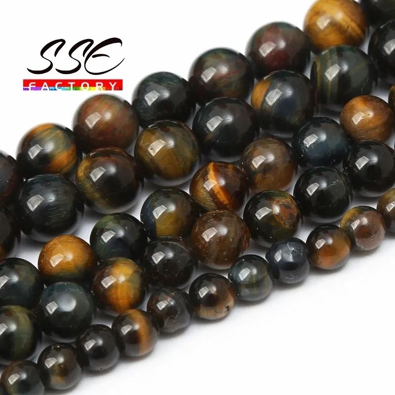 Manik Batu Tiger eye 3 Colour Warna alami 6-12mm