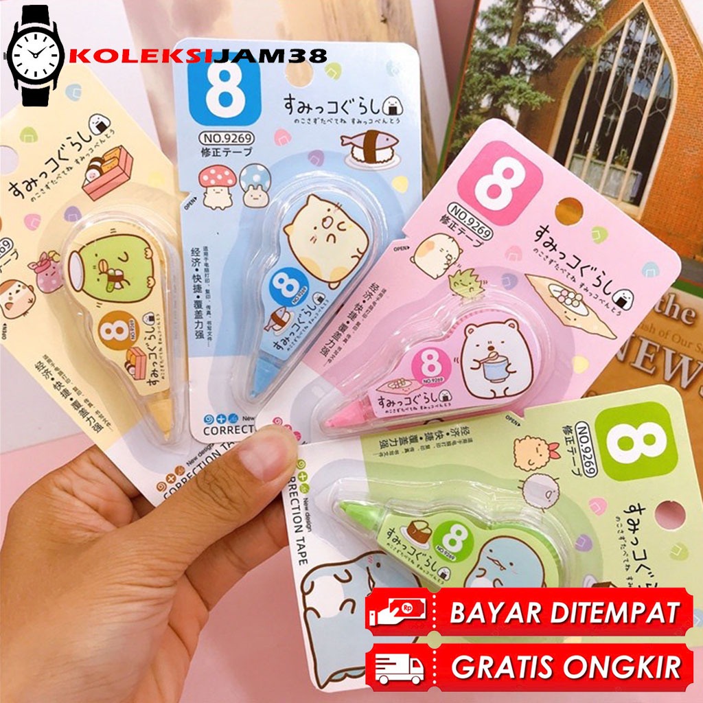 

BISA COD ! Correction Tape 8 Meter Students Stationary School Supplies Multiple Color 8M Karakter Lucu Unicorn Penghapus Pena Roll Kertas Mini