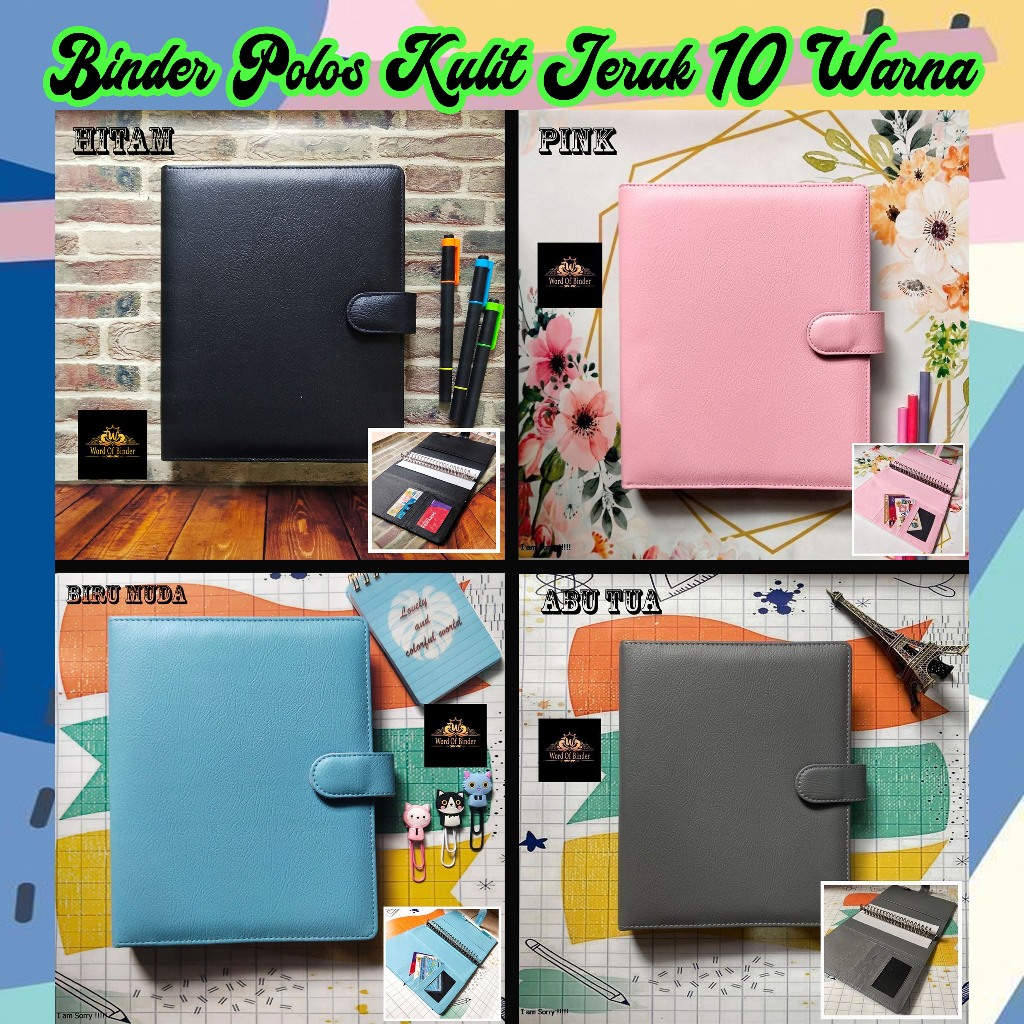 

Binder Polos Kulit Sintetis 17 Warna Ukuran A5 20ring dan B5 26ring Bahan Mb Tech