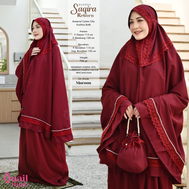 Mukena Saqira Reborn Cotton Oily By Quail Hijab