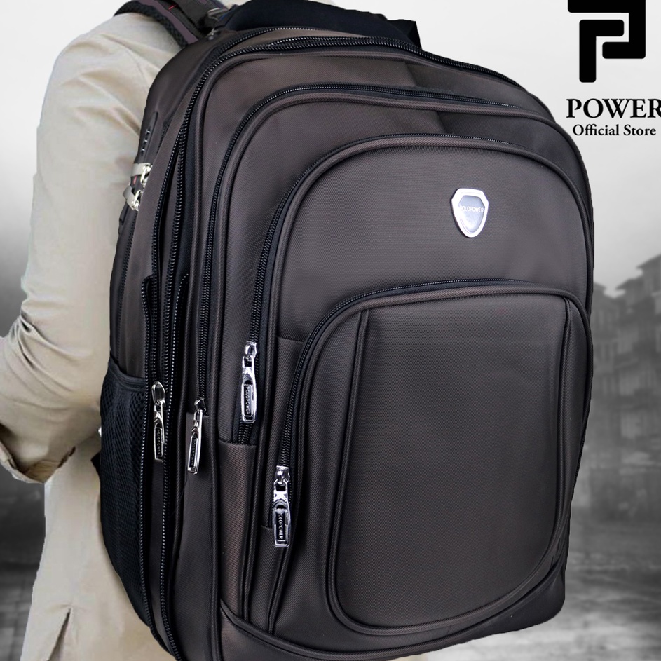 Deals Polo Power Tas Pria Ransel Laptop 2 inc Backpack Expanding Import Jumbo Size Tas Punggung Pria