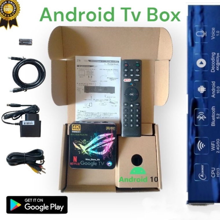 New STB Android TV BOX OS 1 RAM 28GB ZTE V5 Root Sudah Unlock Full Aplikasi