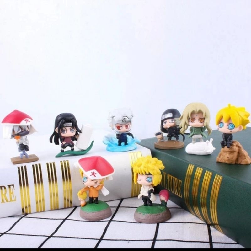 8 pcs Action Figure Naruto Hokage Boruto Kakashi Hasirama Tsunade