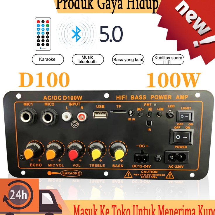 WAw Fungsi mikrofon papan amplifier daya Bluetooth 818 inci dapat dihubungkan ke host audio universa
