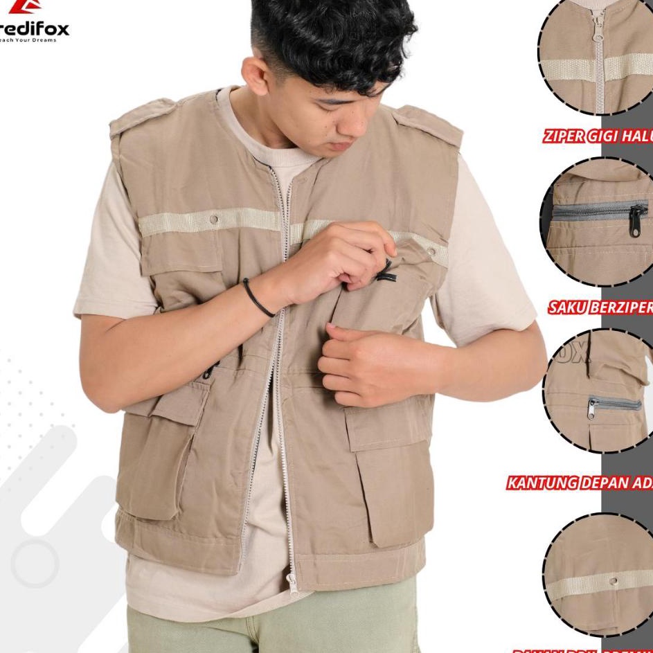Top Product CREDIFOX Rompi tactical  rompi cargo  vest pria casual  rompi safety proyek  rompi vest 