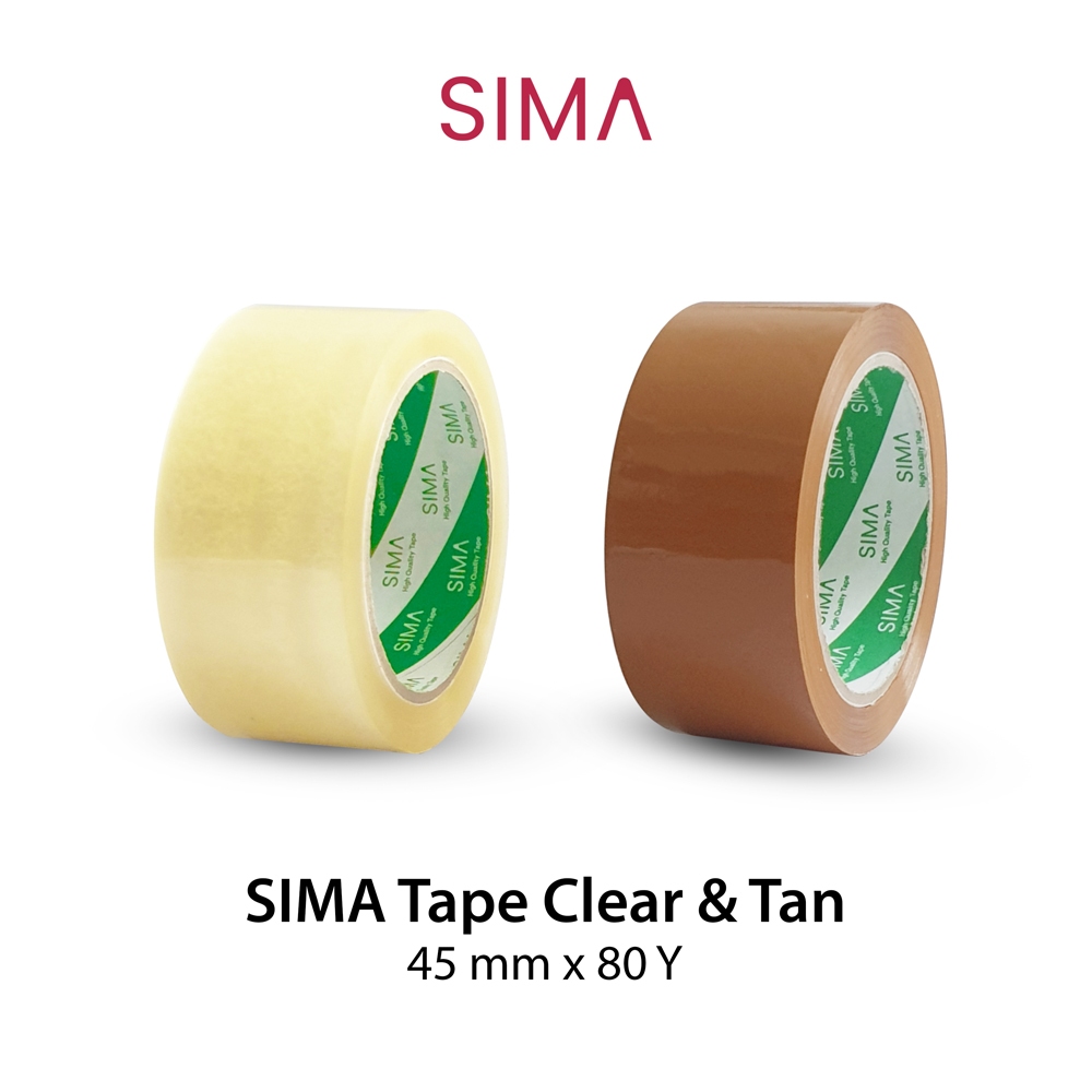 

LAKBAN OPP SIMA 45 mm x 80 Yards Bening Coklat Core Hijau Selotip 2" Clear Tan Plastik Slasiban
