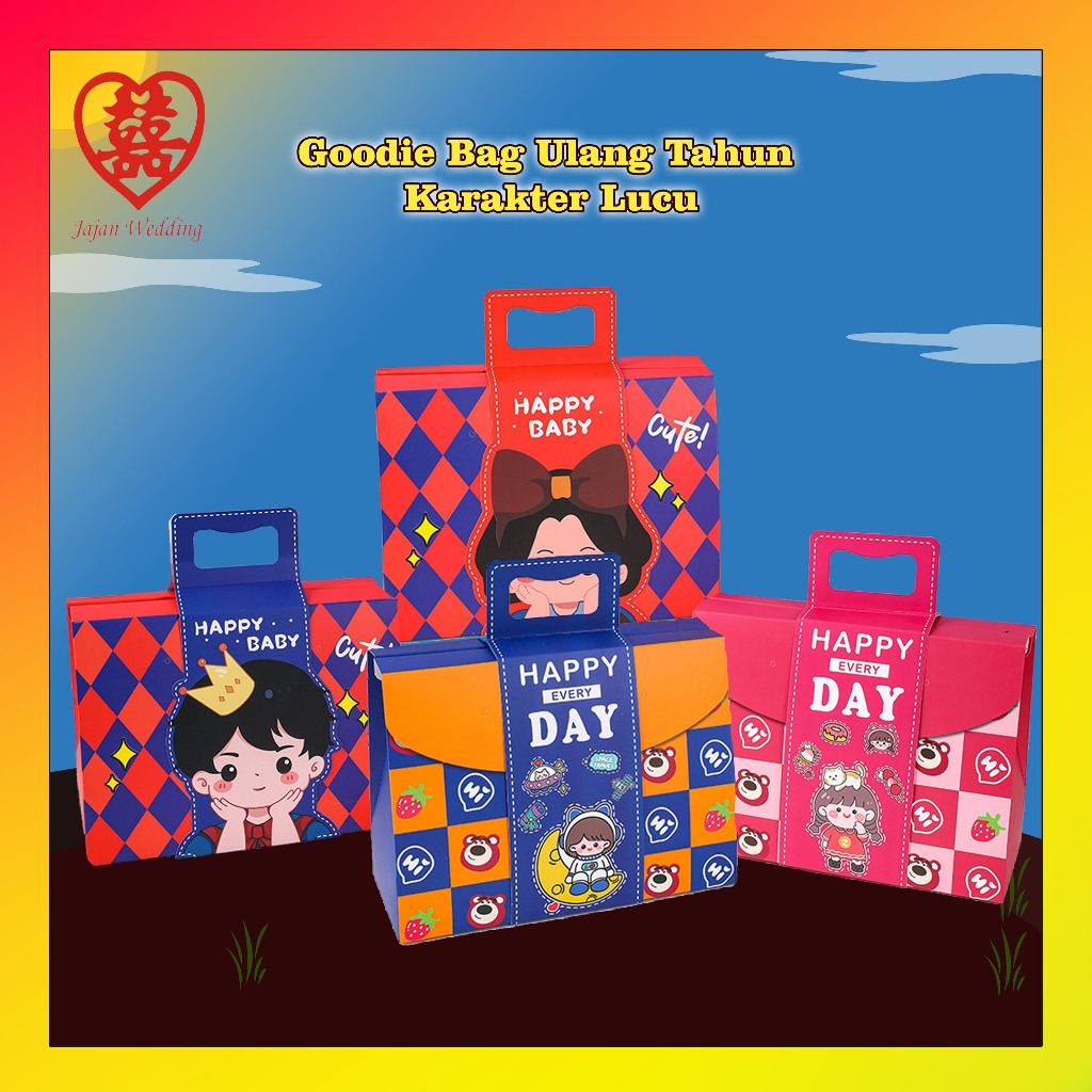 

JW Goodie Bag Ulang Tahun Anak Karakter Lucu Kotak Kado Ulang Tahun / Paperbag Ulang Tahun Anak / Tas Hadiah Sovenir Ulang Tahun PP26