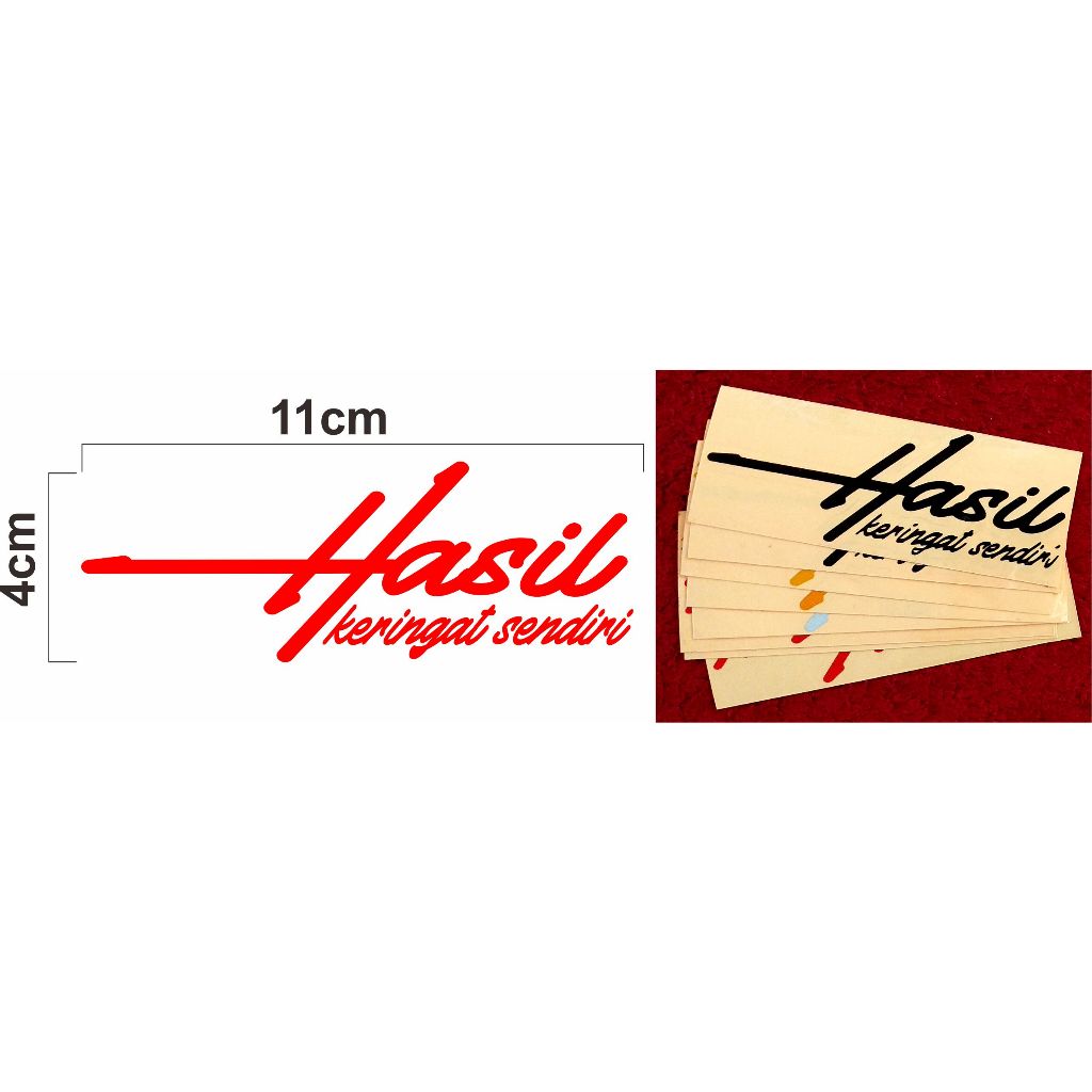 Stiker cutting Hasil Keringat Sendiri