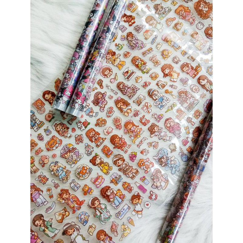 

Stiker roll Sanrio dan Masu Girl / Stiker gulung ukuran besar dan lebar motif Kuromi Melody Cinnamoroll