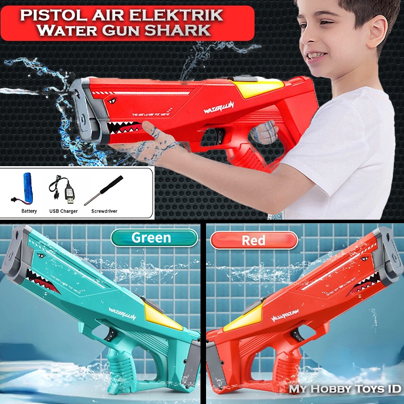 Mainan Anak Laki Laki Perempuan Tembakan Pistol Air Otomatis Baby Shark Water Gun Not Nerf Hadiah Ka