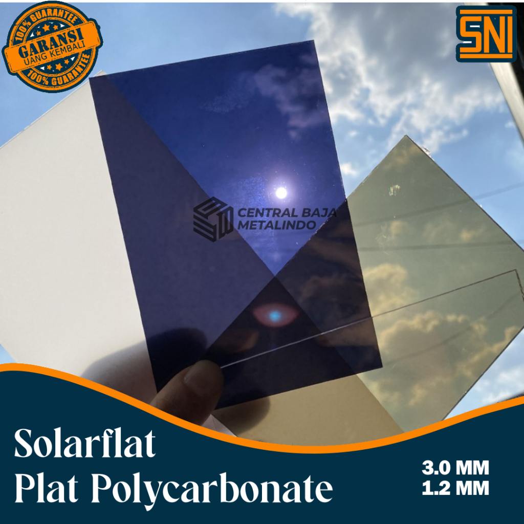 Atap SolarFlat 1.2mm  - Solusi Solid Atap SolarTuff - Untuk Kanopi dan Atap